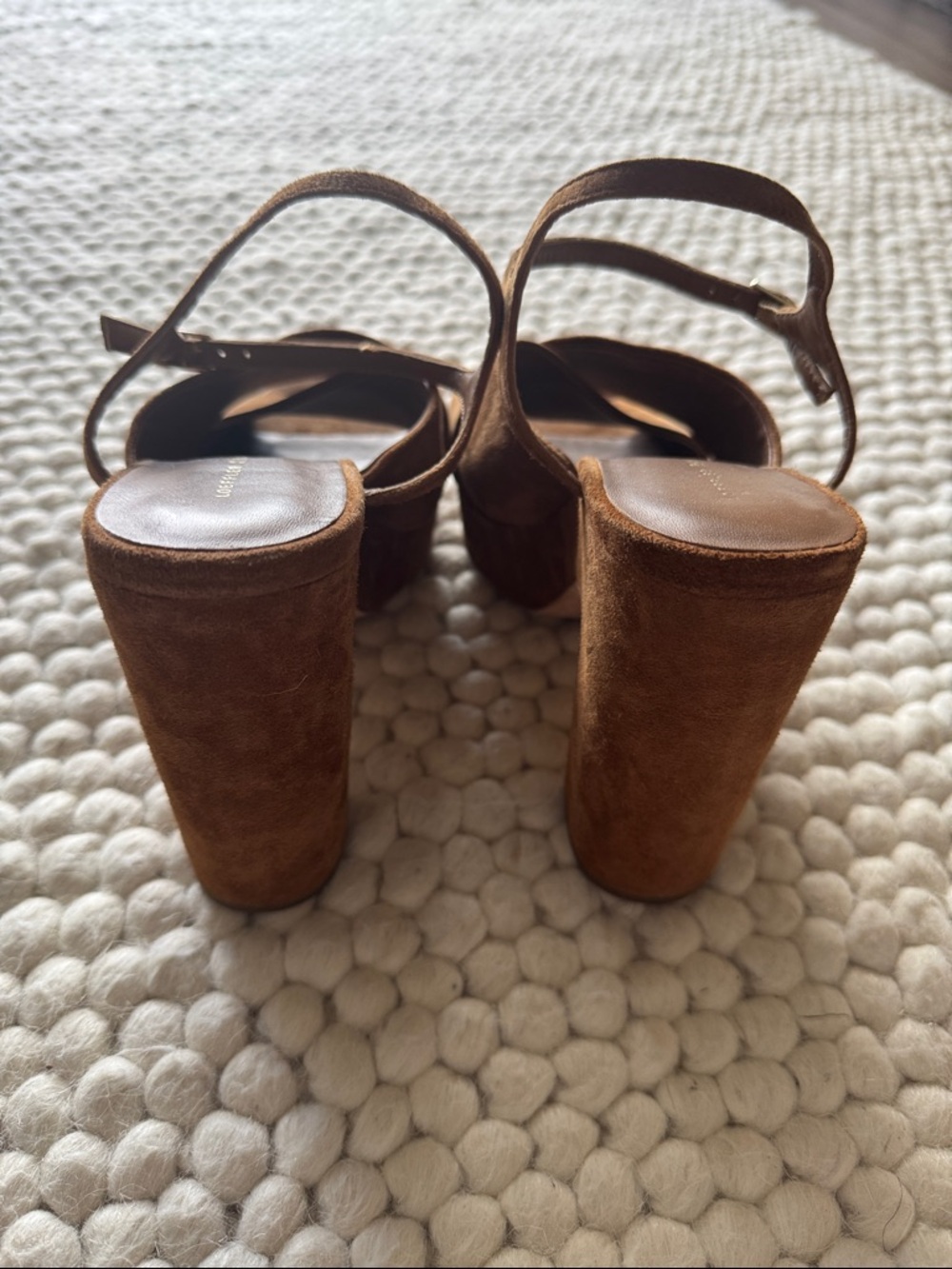 Loeffler Randall Chestnut Suede Crisscross Slingback Heels - Picture 3 of 5